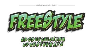 tipografia moderna dei graffiti 3d verde vettore