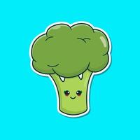 illustrazione di broccoli carino vettore