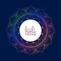 felice festival di colori indù indiano holi con mandala vettore