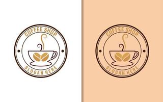 etichetta del timbro della caffetteria con un semplice logo minimalista vettore