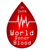 giornata mondiale del donatore di sangue isolato white.vector vettore