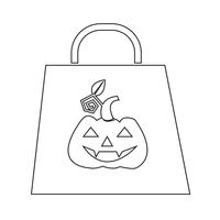 Icona della borsa di Halloween vettore