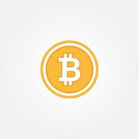 simbolo bitcoin nel vettore di design piatto. moneta bitcoin su sfondo nero. illustrazione vettoriale di criptovaluta