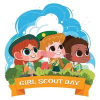 concetto di giorno delle ragazze scout vettore