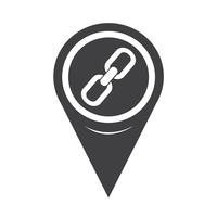 Icona di collegamento puntatore mappa vettore