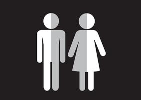Pittogramma uomo donna segno icone, segno toilette o icona bagno vettore