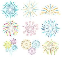 illustrazioni vettoriali a colori di fuochi d'artificio