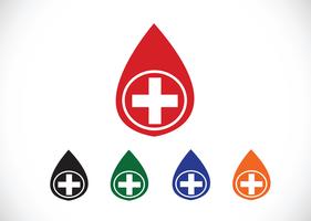 Set di icone di goccia di sangue vettore