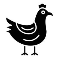 icona del glifo di pollo vettore