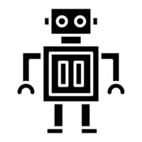 icona del glifo del robot vettore