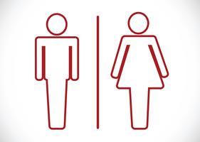Icona della toilette e pittogramma Uomo donna segno vettore