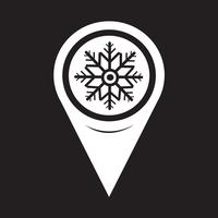 Icona mappa fiocco di neve puntatore vettore