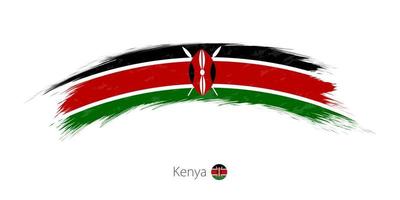 bandiera del kenya in pennellata arrotondata del grunge. vettore