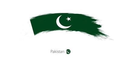 bandiera del pakistan in pennellata arrotondata del grunge. vettore