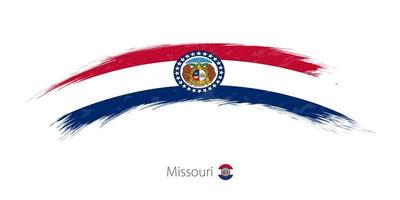 bandiera del Missouri in pennellata arrotondata del grunge. vettore