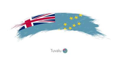 bandiera di tuvalu in pennellata arrotondata del grunge. vettore