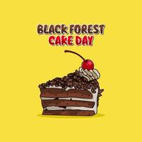 grafica vettoriale del giorno della torta della foresta nera buono per la celebrazione del giorno della torta della foresta nera. design piatto. volantino design.flat illustrazione.