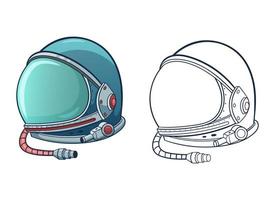 illustrazione del disegno vettoriale del casco dell'astronauta isolata su sfondo bianco