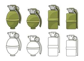 illustrazione di disegno vettoriale granata isolato su sfondo bianco