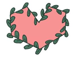 semplice illustrazione del cuore disegnata a mano isolata su uno sfondo bianco. carino doodle del cuore di san valentino. vettore