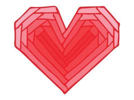 semplice illustrazione del cuore disegnata a mano isolata su uno sfondo bianco. carino doodle del cuore di san valentino. vettore
