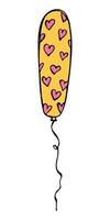 illustrazione di palloncino volante disegnato a mano isolato su uno sfondo bianco. doodle di palloncini di san valentino. clipart di vacanza. vettore