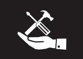 Icona del martello di mano e strumenti vettore