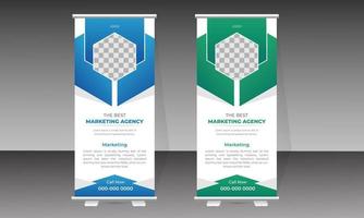 business roll up banner modello di progettazione vettore