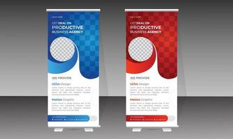 business roll up banner modello di progettazione vettore