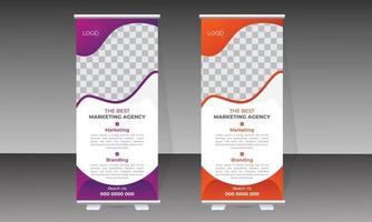 business roll up banner modello di progettazione vettore