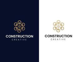 illustrazione del logo dell'edificio disegno grafico vettoriale in stile art linea. buono per il marchio, la pubblicità, il settore immobiliare, l'edilizia, la casa, la casa