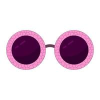 occhiali da sole tondi rossi con montatura in marmo. lenti viola alla moda con occhiali da vista vintage rosa mosaico elegante design retrò con gradiente vettoriale realistico