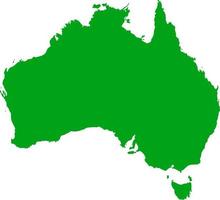 mappa di contorno dell'australia di colore verde. mappa politica australiana. illustrazione vettoriale