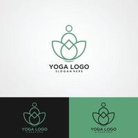 logotipo geometrico astratto icona lineare equilibrio persona yoga vettore