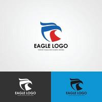 logo abstrak eagle terbang, logo ruang negatif kepala elang terbang vettore