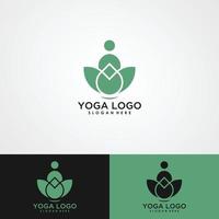 logotipo geometrico astratto icona lineare equilibrio persona yoga vettore