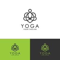 logotipo geometrico astratto icona lineare equilibrio persona yoga vettore