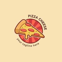 fetta di fusione di formaggio mozzarella pizza pizzeria logo modello icona vettore