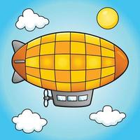 illustrazione del veicolo colorato cartone animato zeppelin vettore