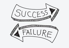 Simbolo del segno di successo e fallimento vettore