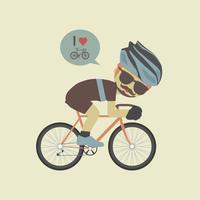ciclista hipster in bici vettore