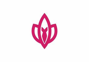 logo semplice fiore di loto rosa vettore