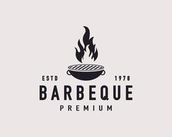 etichetta vintage retrò distintivo emblema barbecue griglia a carbone hipster logo ispirazione vettore