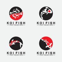 modello di vettore di progettazione di logo di pesce koi