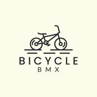 bici bmx con design del modello di icona del logo in stile line art. bicicletta, corridore di strada, illustrazione vettoriale