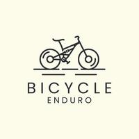 bici da enduro con design del modello di icona del logo in stile line art. bicicletta, montagna, discesa, ciclismo, illustrazione vettoriale