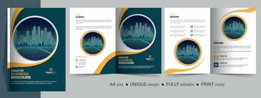 design creativo del modello di brochure bifold business moderno aziendale creativo. vettore