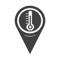 Icona del termometro puntatore della mappa vettore
