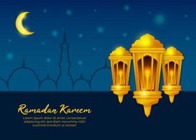 illustrazione vettoriale della lampada islamica biglietto di auguri ramadan kareem