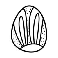 uovo di Pasqua in stile doodle. buona pasqua disegnata a mano isolata su sfondo bianco. disegnare uova per carte, loghi, vacanze. illustrazione vettoriale. vettore